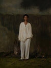 Mutedance 25 Autumn/Winter Drawstring V-Neck Shirt Hand-dyed Classic MD-MD25FW48-nude (MD25FW47)